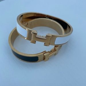 Designer inspired H bracelets